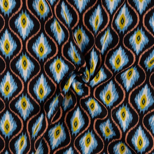 Viskosestoff mit Baumwolle Yellow Peacock